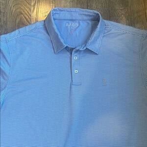 Izod Men's Checkered Blue Polo Shirt Size XXL